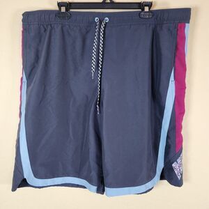 Nike Swim Trunks Men's Medium Blue‎ Board Shorts Mesh Lined Pockets Abstract Y2K